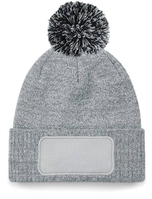 Beechfield Snowstar® Patch Beanie – Heather Grey / Black