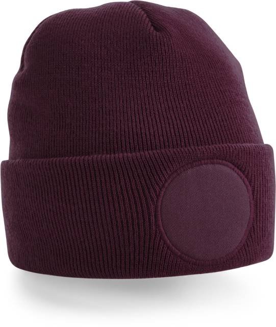 Beechfield Circular Patch Beanie – Burgundy