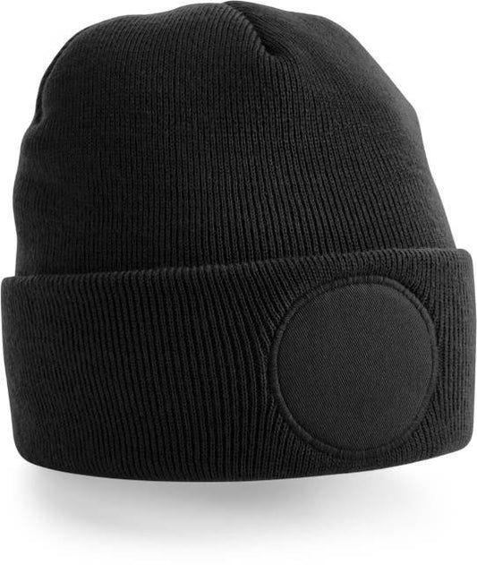 Beechfield Circular Patch Beanie – Black