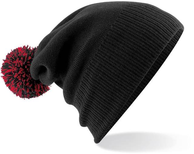 Beechfield Snowstar® Beanie – Black / Classic Red