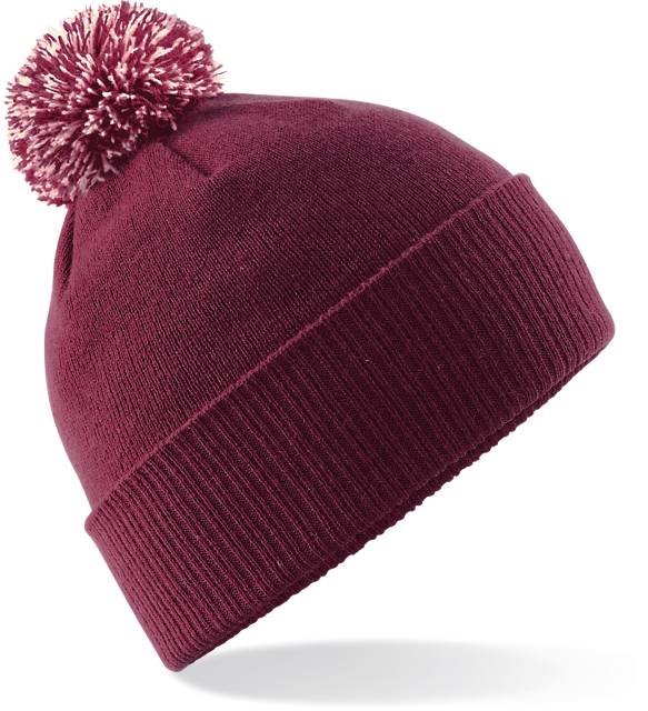 Beechfield Snowstar® Beanie – Burgundy / Off White