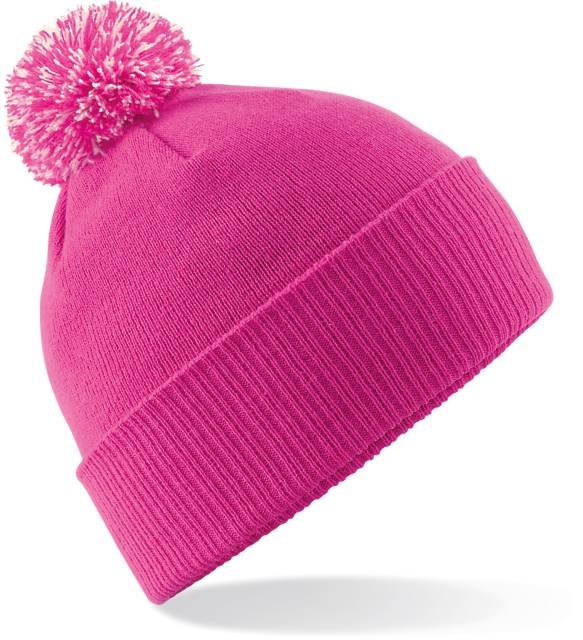 Beechfield Snowstar® Beanie – Fuchsia / Off White