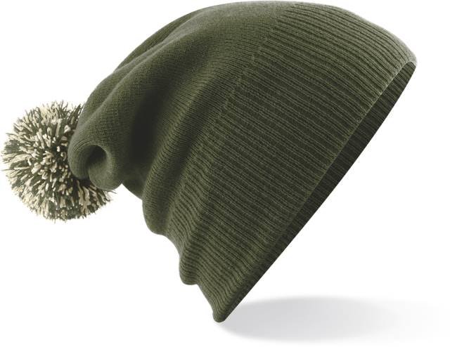 Beechfield Snowstar® Beanie – Olive Green / Oatmeal
