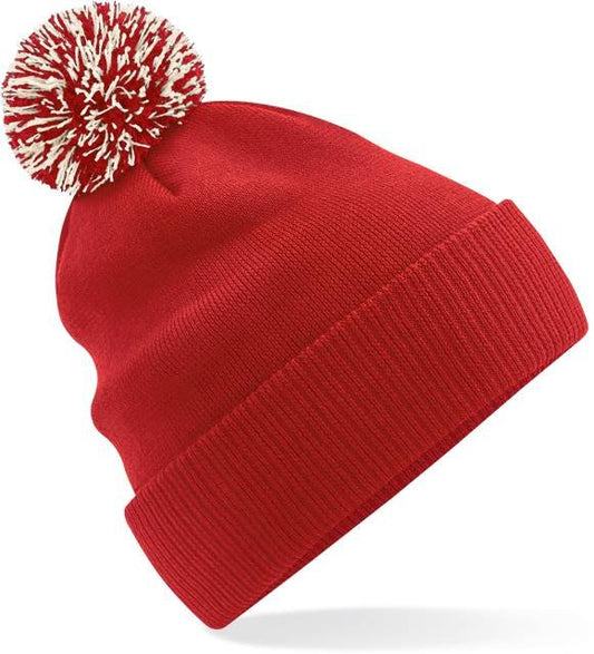 Beechfield Junior Snowstar® Beanie – Bright Red / Off White