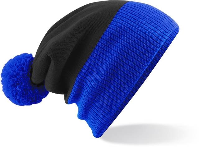 Beechfield Snowstar® Two-Tone Beanie – Black / Bright Royal