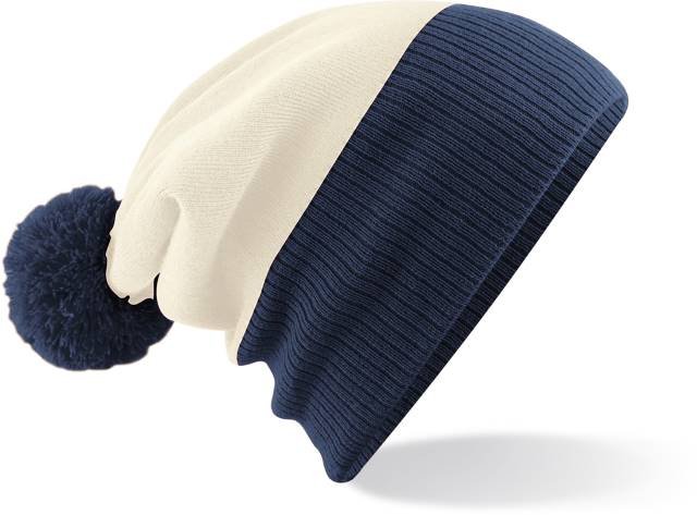 Beechfield Snowstar® Two-Tone Beanie – Off White / French Navy