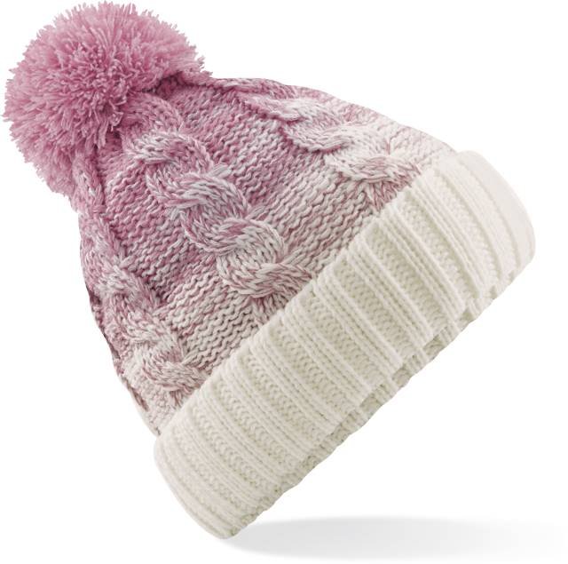 Beechfield Ombré Beanie – Dusky Pink / Off White