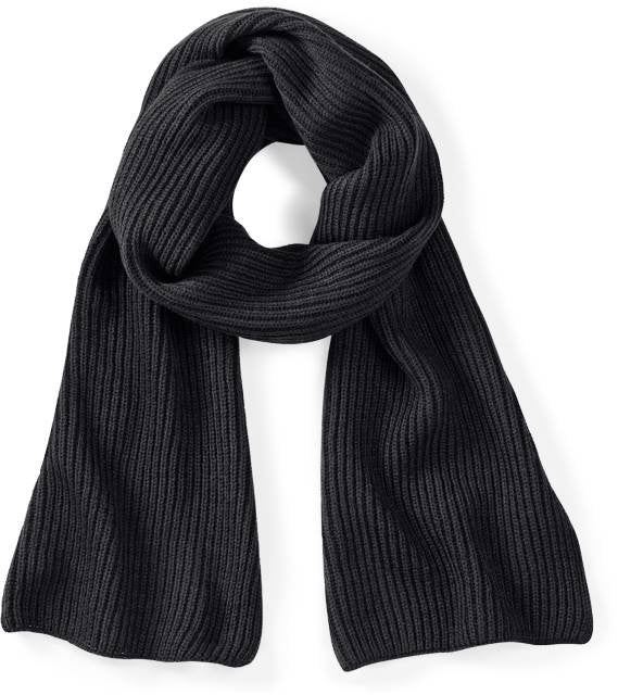 Beechfield Metro Knitted Scarf – Black