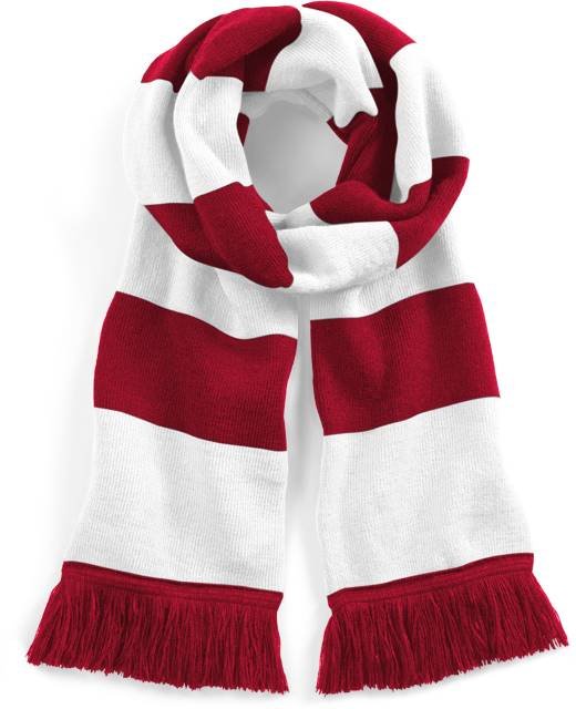 Beechfield Stadium Scarf – Classic Red / White