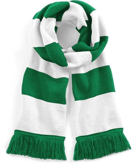 Beechfield Stadium Scarf – Kelly Green / White
