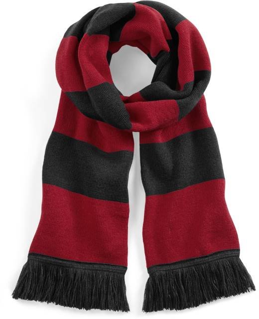 Beechfield Stadium Scarf – Black / Classic Red