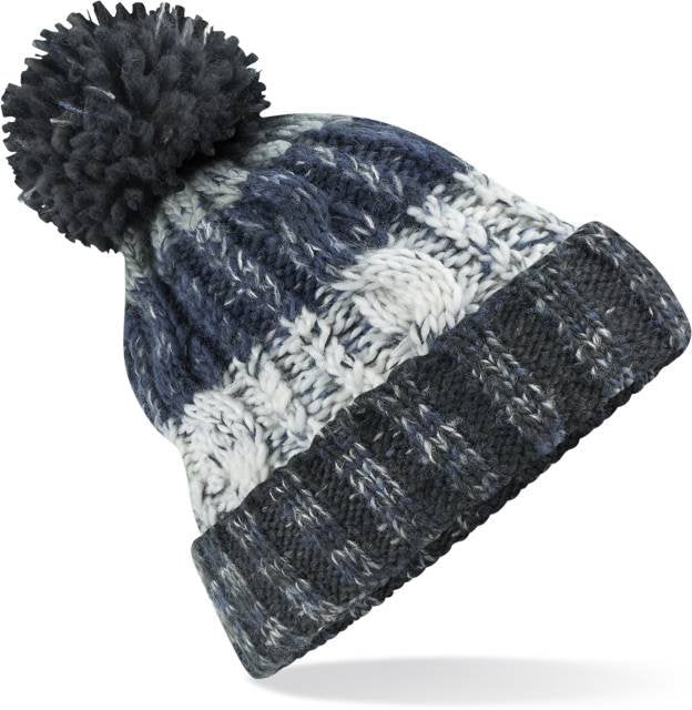 Beechfield Corkscrew Pom Pom Beanie – Arctic Dawn