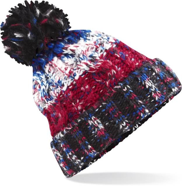 Beechfield Corkscrew Pom Pom Beanie – Black Jacks