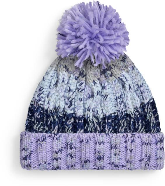 Beechfield Corkscrew Pom Pom Beanie – Lavender Fizz