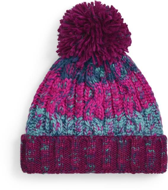 Beechfield Corkscrew Pom Pom Beanie – Winter Berries