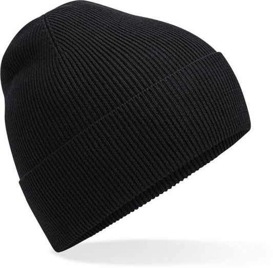 Beechfield Organic Cotton Fine Knit Beanie – Black