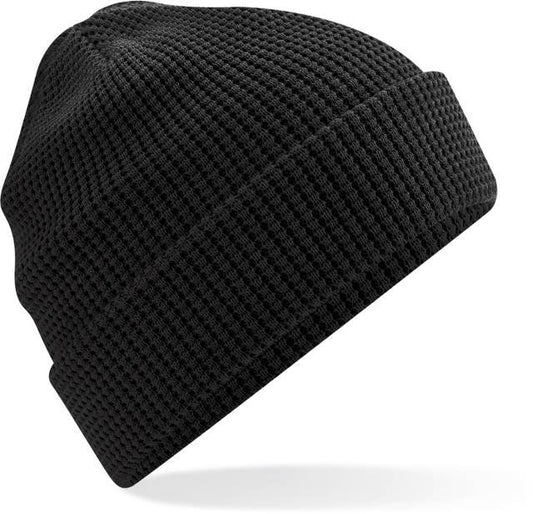 Beechfield Organic Cotton Waffle Beanie – Black