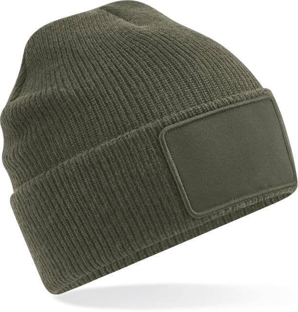 Beechfield Removable Patch Thinsulate™ Beanie – Military Green