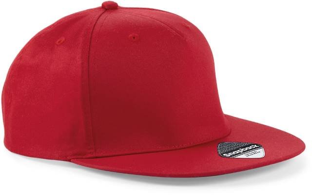 Beechfield 5 Panel Snapback Rapper Cap – Classic Red