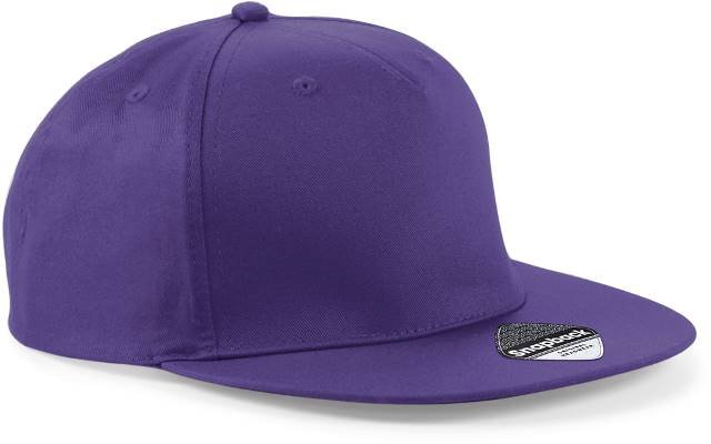Beechfield 5 Panel Snapback Rapper Cap – Purple