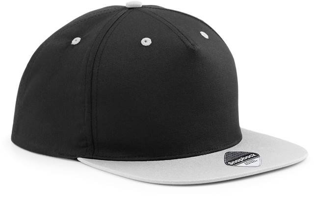 Beechfield 5 Panel Contrast Snapback – Black / Grey