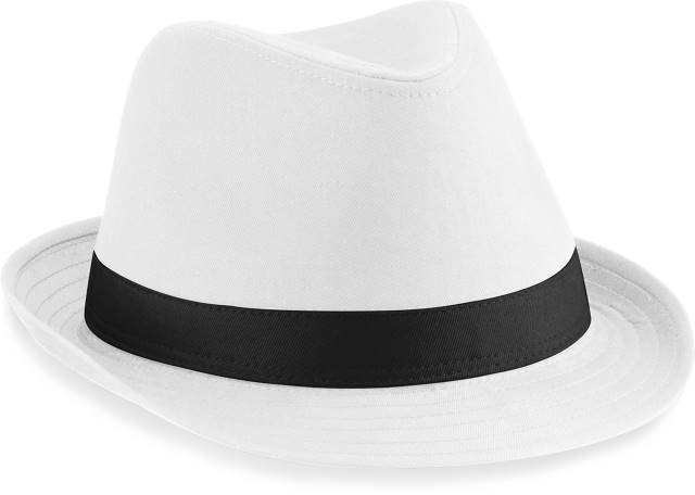 Beechfield Fedora – White / Black