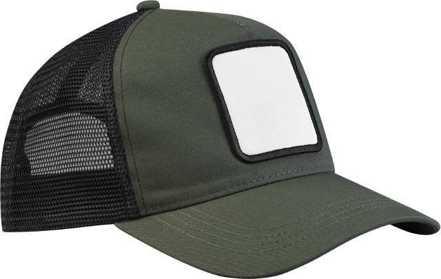 Beechfield Appliqué Patch 5 Panel Trucker – Olive Green / Black