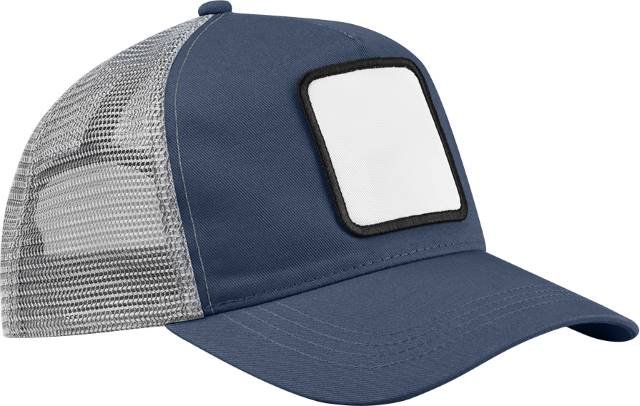 Beechfield Appliqué Patch 5 Panel Trucker – Slate Blue / Light Grey