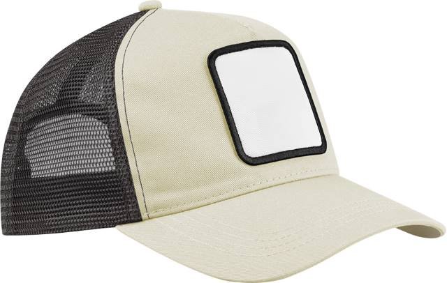 Beechfield Appliqué Patch 5 Panel Trucker – Stone / Shadow Grey