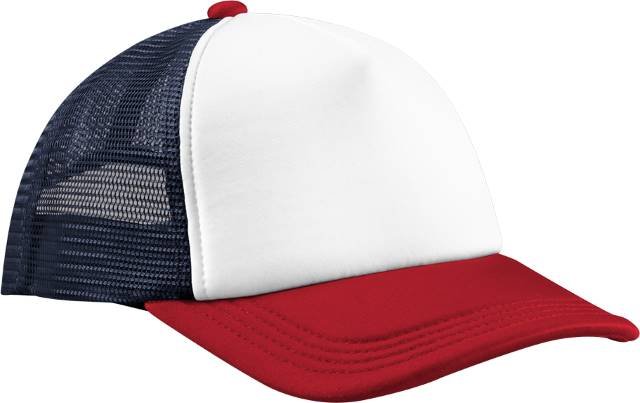 Beechfield Retro 5 Panel Trucker – Navy / Red