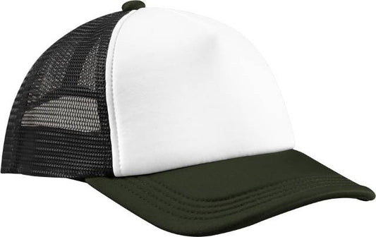 Beechfield Retro 5 Panel Trucker – Black / Dark Olive