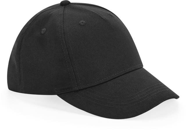 Beechfield Junior Organic Cotton 5 Panel Cap – Black