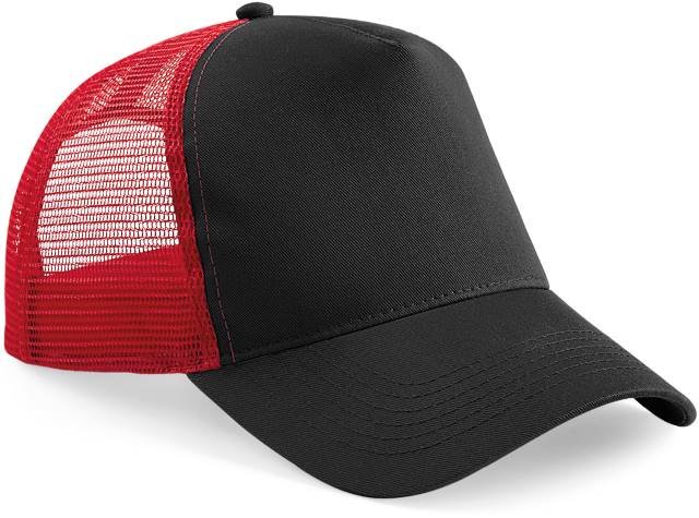 Beechfield Snapback Trucker – Black / Classic Red