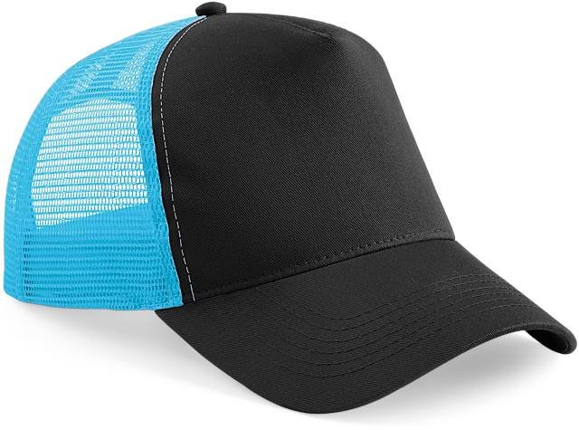 Beechfield Snapback Trucker – Black / Surf Blue
