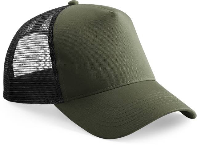 Beechfield Junior Snapback Trucker – Olive Green / Black