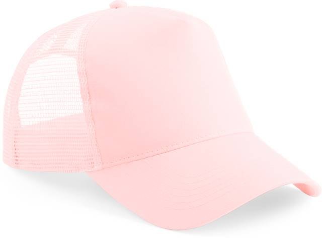 Beechfield Junior Snapback Trucker – Pastel Pink / Pastel Pink
