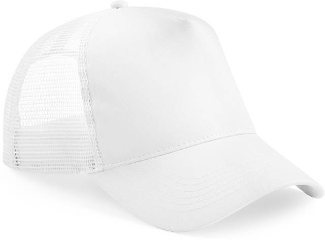 Beechfield Junior Snapback Trucker – White / White