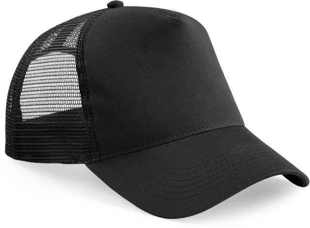 Beechfield Junior Snapback Trucker – Black / Black