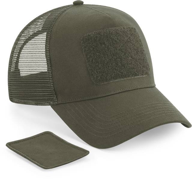 Beechfield Removable Patch Snapback Trucker – Military Green