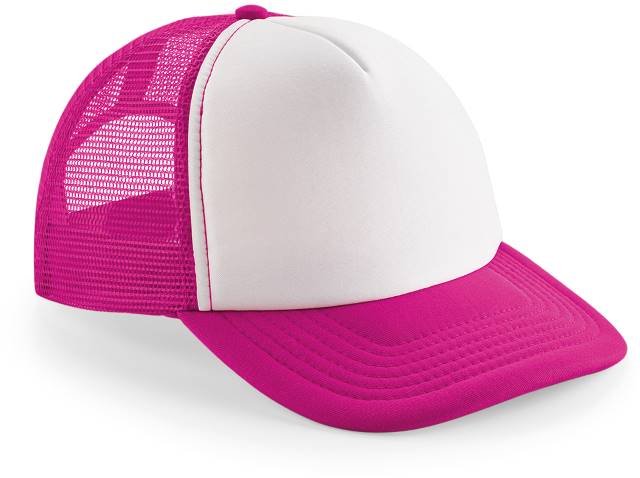 Beechfield Vintage Snapback Trucker Cap – Fuchsia / White