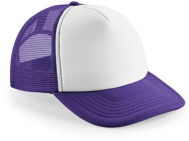 Beechfield Vintage Snapback Trucker Cap – Purple / White