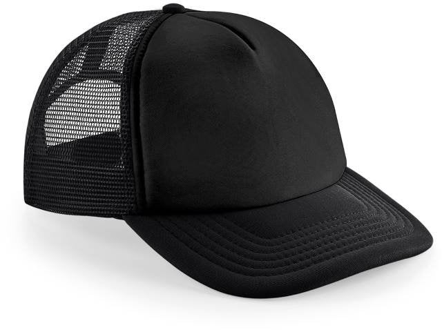 Beechfield Vintage Snapback Trucker Cap – Black / Black