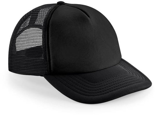 Beechfield Vintage Snapback Trucker Cap – Black / Black