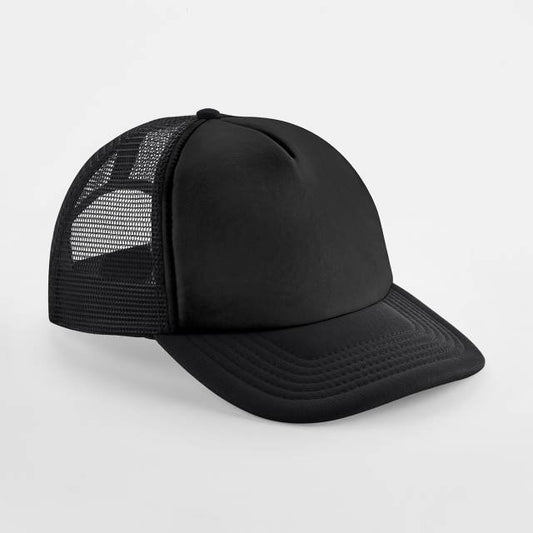 Beechfield Junior Vintage Snapback Trucker – Black / Black