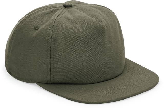 Beechfield Organic Cotton Unstructured 5 Panel Cap – Olive Green