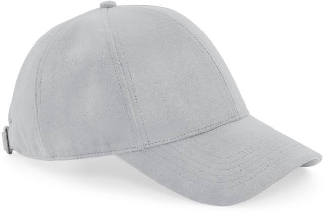 Beechfield Faux Suede 6 Panel Cap – Light Grey