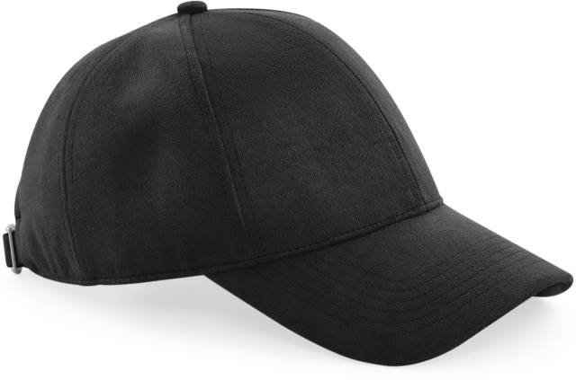 Beechfield Faux Suede 6 Panel Cap – Black