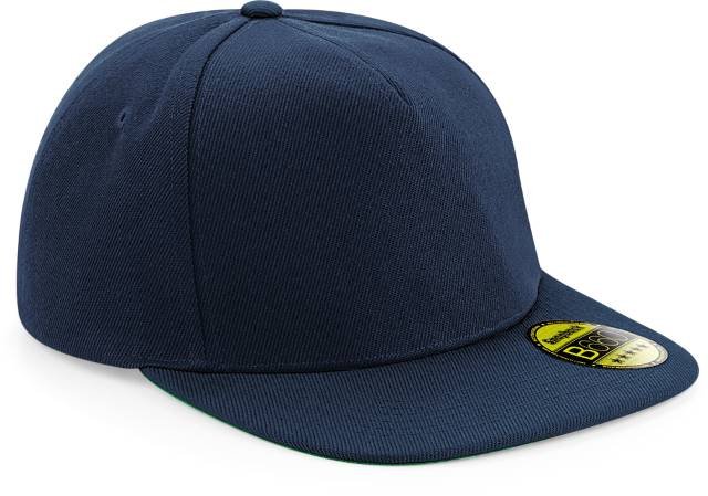 Beechfield Original Flat Peak Snapback Cap – French Navy / French Navy
