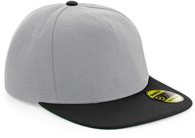 Beechfield Original Flat Peak Snapback Cap – Grey / Black