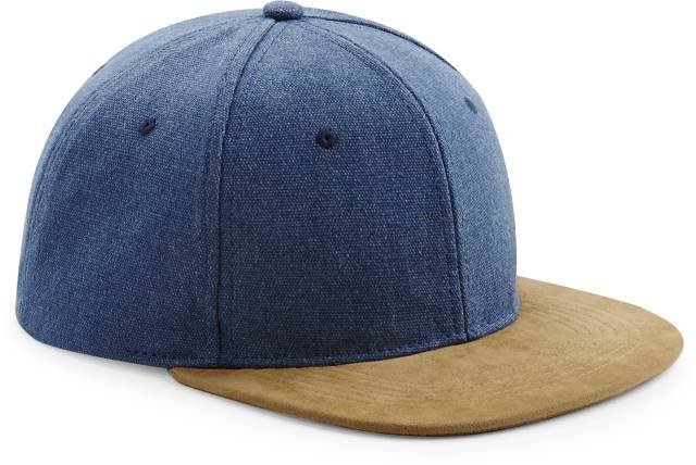 Beechfield Suede Peak Snapback – Denim Blue